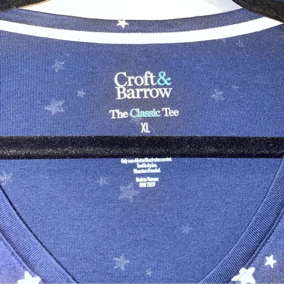 Croft & Barrow Classic T-Shirt Short Sleeve Navy in Size XL - Picture 3 of 4